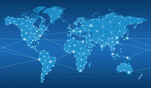 Carte Transparente Système Réseau Mondial Illustration Vectorielle Répétable Horizontalement — Image vectorielle