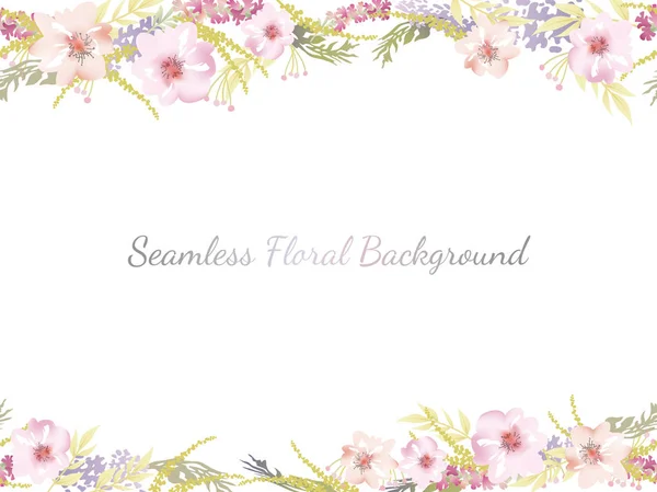 Aquarelle Fond Floral Sans Couture Avec Espace Texte Illustration Vectorielle — Image vectorielle