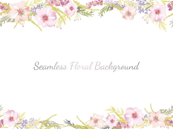 Fundo Floral Sem Costura Aquarela Com Espaço Texto Ilustração Vetorial —  Vetores de Stock