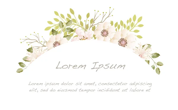 Cadre floral vectoriel aquarelle isolé sur un fond blanc . — Image vectorielle