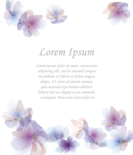 Fundo Floral Aquarela Com Espaço Texto Isolado Fundo Branco Ilustração —  Vetores de Stock