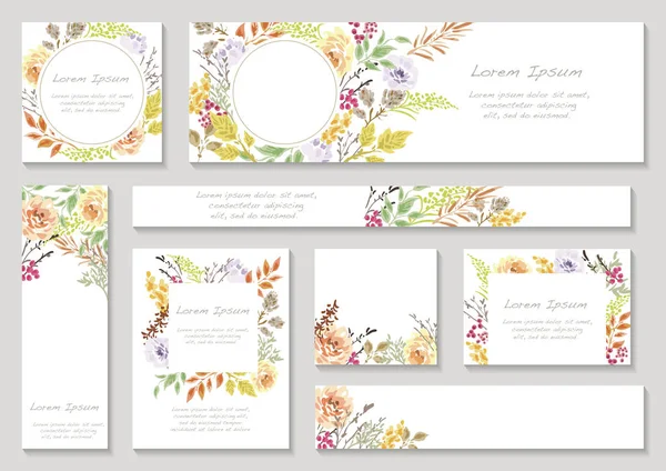 Set Von Frühling Floral Hintergründe Mit Text Raum Isoliert Auf — Stockvektor