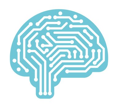 Beyaz bir arka planda izole edilmiş yapay zeka tasviri. Vektör İllüstrasyonu. 