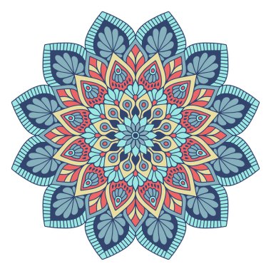 Çiçek Mandala. Vintage dekoratif öğeler. Oryantal desen vektör çizim. Islam, Arapça, Indian, Fas, İspanya, Türk, pakistan, Çin, mistik, Osmanlı motifleri. Boyama kitabı sayfası