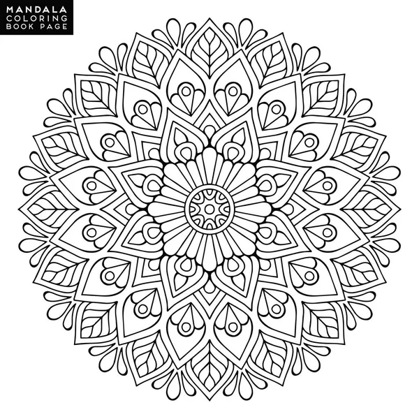 Flower Mandala. Vintage decorative elements. Oriental pattern, vector illustration. Islam, Arabic, Indian, moroccan,spain, turkish, pakistan, chinese, mystic, ottoman motifs. Coloring book page — Stock Vector