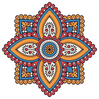 Çiçek Mandala. Vintage dekoratif öğeler. Oryantal desen vektör çizim. Islam, Arapça, Indian, Fas, İspanya, Türk, pakistan, Çin, mistik, Osmanlı motifleri. Boyama kitabı sayfası
