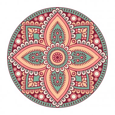 Çiçek Mandala. Vintage dekoratif öğeler. Oryantal desen vektör çizim. Islam, Arapça, Indian, Fas, İspanya, Türk, pakistan, Çin, mistik, Osmanlı motifleri. Boyama kitabı sayfası