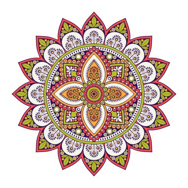 Çiçek Mandala. Vintage dekoratif öğeler. Oryantal desen vektör çizim. Islam, Arapça, Indian, Fas, İspanya, Türk, pakistan, Çin, mistik, Osmanlı motifleri. Boyama kitabı sayfası
