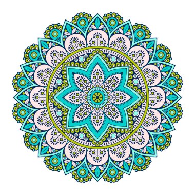 Çiçek Mandala. Vintage dekoratif öğeler. Oryantal desen vektör çizim. Islam, Arapça, Indian, Fas, İspanya, Türk, pakistan, Çin, mistik, Osmanlı motifleri. Boyama kitabı sayfası