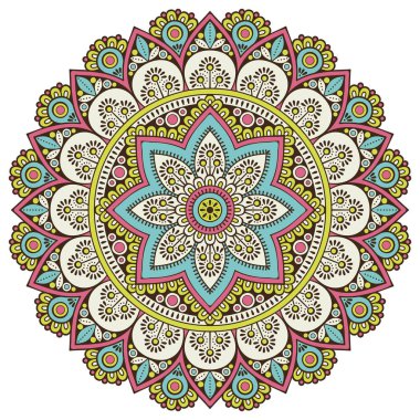 Çiçek Mandala. Vintage dekoratif öğeler. Oryantal desen vektör çizim. Islam, Arapça, Indian, Fas, İspanya, Türk, pakistan, Çin, mistik, Osmanlı motifleri. Boyama kitabı sayfası