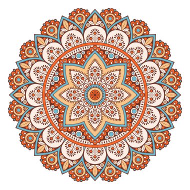 Çiçek Mandala. Vintage dekoratif öğeler. Oryantal desen vektör çizim. Islam, Arapça, Indian, Fas, İspanya, Türk, pakistan, Çin, mistik, Osmanlı motifleri. Boyama kitabı sayfası