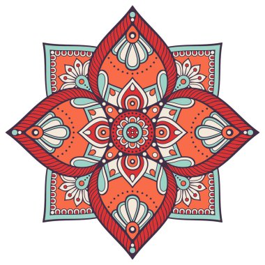 Çiçek Mandala. Vintage dekoratif öğeler. Oryantal desen vektör çizim. Islam, Arapça, Indian, Fas, İspanya, Türk, pakistan, Çin, mistik, Osmanlı motifleri. Boyama kitabı sayfası