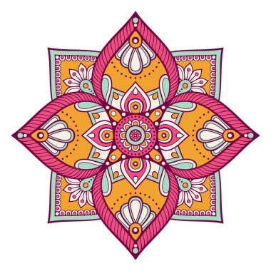 Çiçek Mandala. Vintage dekoratif öğeler. Oryantal desen vektör çizim. Islam, Arapça, Indian, Fas, İspanya, Türk, pakistan, Çin, mistik, Osmanlı motifleri. Boyama kitabı sayfası