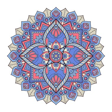 Çiçek Mandala. Vintage dekoratif öğeler. Oryantal desen vektör çizim. Islam, Arapça, Indian, Fas, İspanya, Türk, pakistan, Çin, mistik, Osmanlı motifleri. Boyama kitabı sayfası