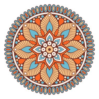 Çiçek Mandala. Vintage dekoratif öğeler. Oryantal desen vektör çizim. Islam, Arapça, Indian, Fas, İspanya, Türk, pakistan, Çin, mistik, Osmanlı motifleri. Boyama kitabı sayfası