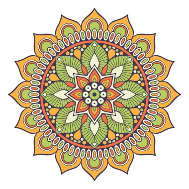 Çiçek Mandala. Vintage dekoratif öğeler. Oryantal desen vektör çizim. Islam, Arapça, Indian, Fas, İspanya, Türk, pakistan, Çin, mistik, Osmanlı motifleri. Boyama kitabı sayfası