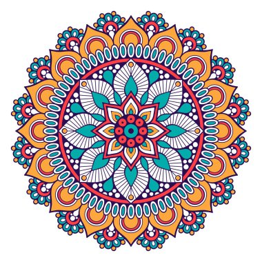 Çiçek Mandala. Vintage dekoratif öğeler. Oryantal desen vektör çizim. Islam, Arapça, Indian, Fas, İspanya, Türk, pakistan, Çin, mistik, Osmanlı motifleri. Boyama kitabı sayfası