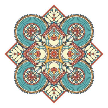 Çiçek Mandala. Vintage dekoratif öğeler. Oryantal desen vektör çizim. Islam, Arapça, Indian, Fas, İspanya, Türk, pakistan, Çin, mistik, Osmanlı motifleri. Boyama kitabı sayfası