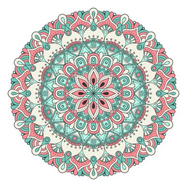 Çiçek Mandala. Vintage dekoratif öğeler. Oryantal desen vektör çizim. Islam, Arapça, Indian, Fas, İspanya, Türk, pakistan, Çin, mistik, Osmanlı motifleri. Boyama kitabı sayfası