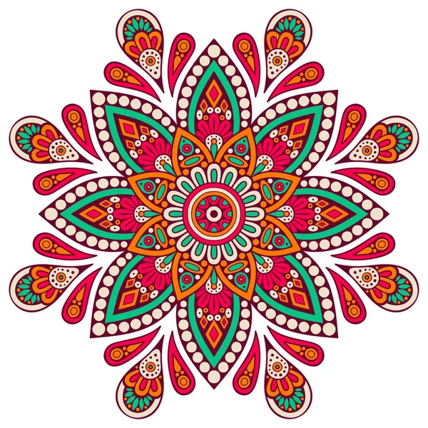 Μάνταλα λουλούδι. Vintage διακοσμητικά στοιχεία. Ασιατικό σχέδιο, εικονογράφηση φορέα. Ισλάμ, Αραβική, ινδική, μαροκινή, Ισπανία, Τουρκικά, Πακιστάν, κινεζες, μυστικιστής, οθωμανικά μοτίβα. Χρωματισμός σελίδα του βιβλίου — Διανυσματικό Αρχείο