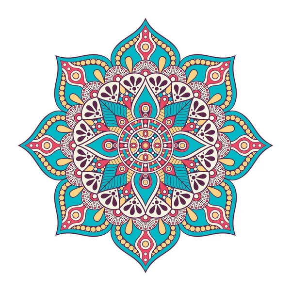 Blumen-Mandala. Vintage dekorative Elemente. orientalisches Muster, Vektorillustration. islam, arabisch, indisch, marokkanisch, spanisch, türkisch, pakistan, chinesisch, mystisch, osmanische Motive. Malbuchseite — Stockvektor