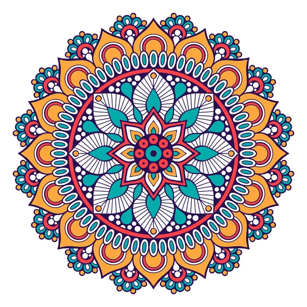 Mandala de flores. Elementos decorativos vintage. Patrón oriental, ilustración vectorial. Islam, árabe, indio, marroquí, españa, turco, pakistán, chino, místico, motivos otomanos. Libro para colorear página — Archivo Imágenes Vectoriales