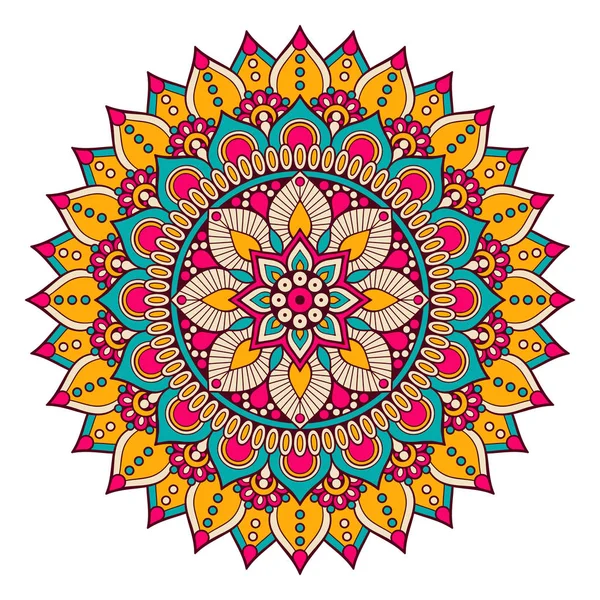 Mandala blomma. Vintage dekorativa element. Orientaliska mönster, vektorillustration. Islam, arabiska, indiska, Marocko, Spanien, turkiska, pakistan, Kinesisk, mystic, ottomanska motiv. Boken målarbok — Stock vektor