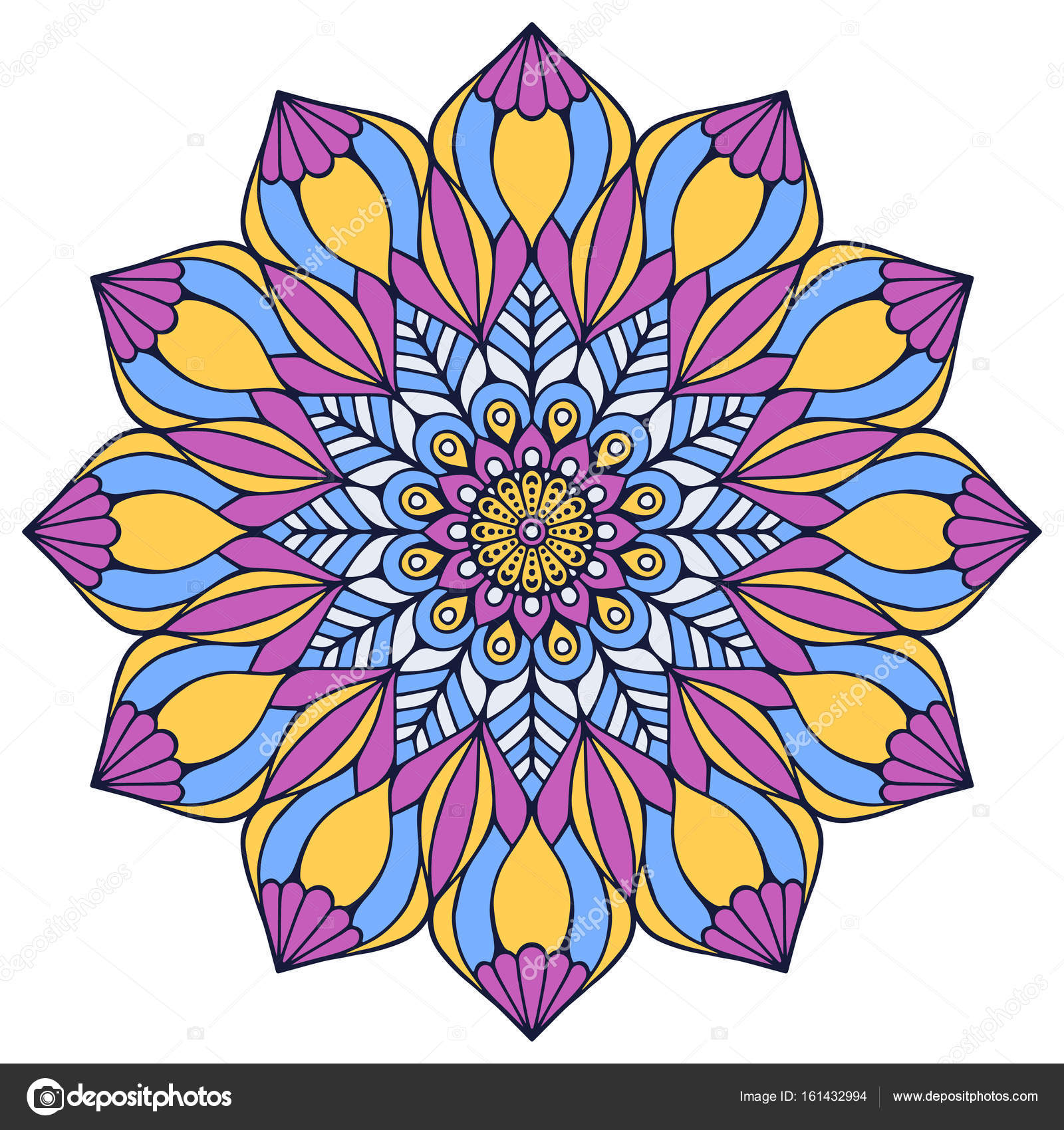 Cicek Mandala Vintage Dekoratif Ogeler Oryantal Desen Vektor Cizim Islam Arapca Indian Fas Ispanya Turk Pakistan Cin Mistik Osmanli Motifleri Boyama Kitabi Sayfasi Stok Vektor C Lovelymandala 161432994