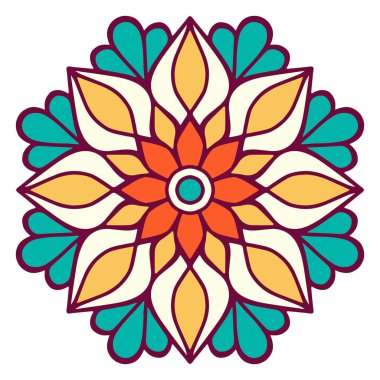 Çiçek Mandala. Vintage dekoratif öğeler. Oryantal desen vektör çizim. Islam, Arapça, Indian, Fas, İspanya, Türk, pakistan, Çin, mistik, Osmanlı motifleri. Boyama kitabı sayfası