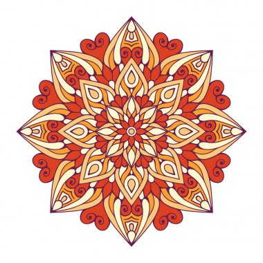 Çiçek Mandala. Vintage dekoratif öğeler. Oryantal desen vektör çizim. Islam, Arapça, Indian, Fas, İspanya, Türk, pakistan, Çin, mistik, Osmanlı motifleri. Boyama kitabı sayfası