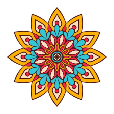 Çiçek Mandala. Vintage dekoratif öğeler. Oryantal desen vektör çizim. Islam, Arapça, Indian, Fas, İspanya, Türk, pakistan, Çin, mistik, Osmanlı motifleri. Boyama kitabı sayfası