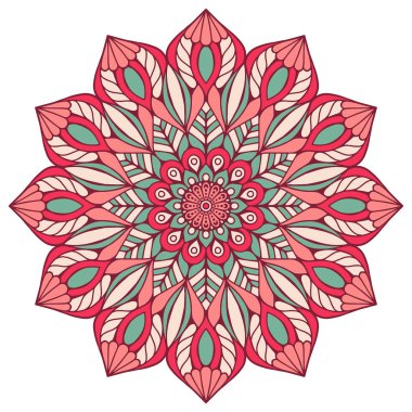 Çiçek Mandala. Vintage dekoratif öğeler. Oryantal desen vektör çizim. Islam, Arapça, Indian, Fas, İspanya, Türk, pakistan, Çin, mistik, Osmanlı motifleri. Boyama kitabı sayfası