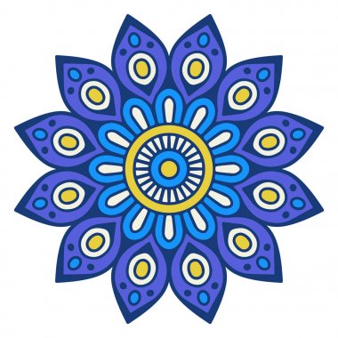 Çiçek Mandala. Vintage dekoratif öğeler. Oryantal desen vektör çizim. Islam, Arapça, Indian, Fas, İspanya, Türk, pakistan, Çin, mistik, Osmanlı motifleri. Boyama kitabı sayfası