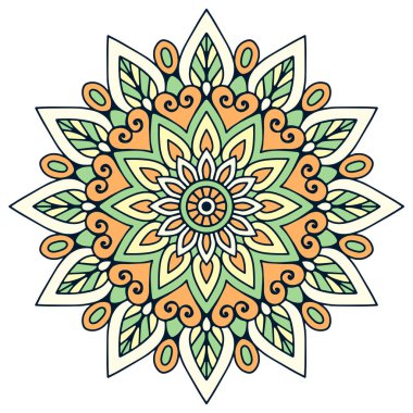 Çiçek Mandala. Vintage dekoratif öğeler. Oryantal desen vektör çizim. Islam, Arapça, Indian, Fas, İspanya, Türk, pakistan, Çin, mistik, Osmanlı motifleri. Boyama kitabı sayfası