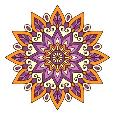 Çiçek Mandala. Vintage dekoratif öğeler. Oryantal desen vektör çizim. Islam, Arapça, Indian, Fas, İspanya, Türk, pakistan, Çin, mistik, Osmanlı motifleri. Boyama kitabı sayfası