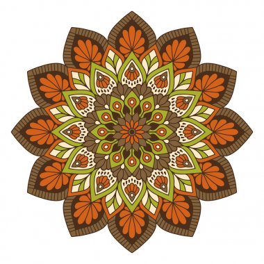 Çiçek Mandala. Vintage dekoratif öğeler. Oryantal desen vektör çizim. Islam, Arapça, Indian, Fas, İspanya, Türk, pakistan, Çin, mistik, Osmanlı motifleri. Boyama kitabı sayfası