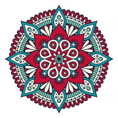 Çiçek Mandala. Vintage dekoratif öğeler. Oryantal desen vektör çizim. Islam, Arapça, Indian, Fas, İspanya, Türk, pakistan, Çin, mistik, Osmanlı motifleri. Boyama kitabı sayfası