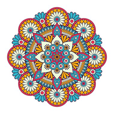 Çiçek Mandala. Vintage dekoratif öğeler. Oryantal desen vektör çizim. Islam, Arapça, Indian, Fas, İspanya, Türk, pakistan, Çin, mistik, Osmanlı motifleri. Boyama kitabı sayfası
