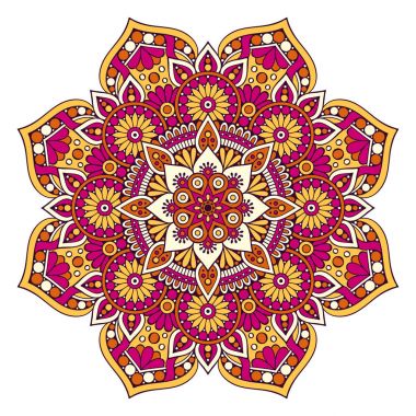Çiçek Mandala. Vintage dekoratif öğeler. Oryantal desen vektör çizim. Islam, Arapça, Indian, Fas, İspanya, Türk, pakistan, Çin, mistik, Osmanlı motifleri. Boyama kitabı sayfası