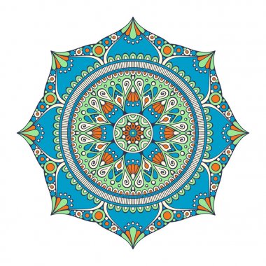 Çiçek Mandala. Vintage dekoratif öğeler. Oryantal desen vektör çizim. Islam, Arapça, Indian, Fas, İspanya, Türk, pakistan, Çin, mistik, Osmanlı motifleri. Boyama kitabı sayfası