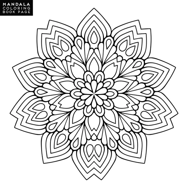 Boyama kitabı için Mandala 'yı özetle. Dekoratif yuvarlak süs. Stres önleyici terapi kalıbı. Tasarım elementi. Yoga logosu, meditasyon posterinin arka planı. Alışılmadık bir çiçek şekli. Doğulu vektör.