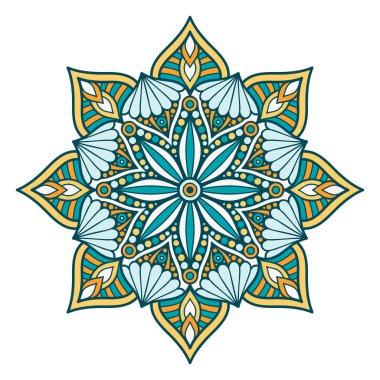 Çiçek Mandala. Vintage dekoratif öğeler. Oryantal desen vektör çizim. Islam, Arapça, Indian, Fas, İspanya, Türk, pakistan, Çin, mistik, Osmanlı motifleri. Boyama kitabı sayfası