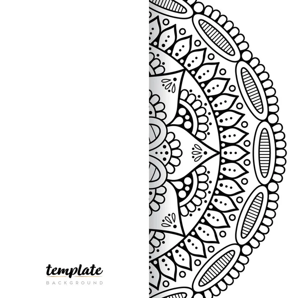 Mandala White Background Floral Ornament — Stock Vector