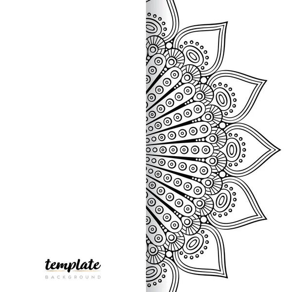 Mandala Fond Blanc Ornement Floral Rond — Image vectorielle