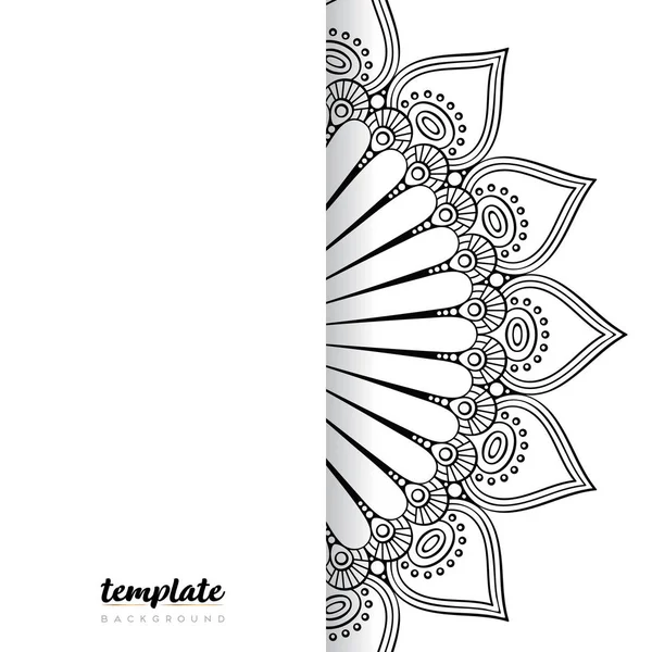Mandala Białe Tło Okrągły Ornament Kwiatowy — Wektor stockowy