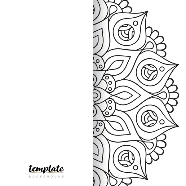 Mandala Fond Blanc Ornement Floral Rond — Image vectorielle