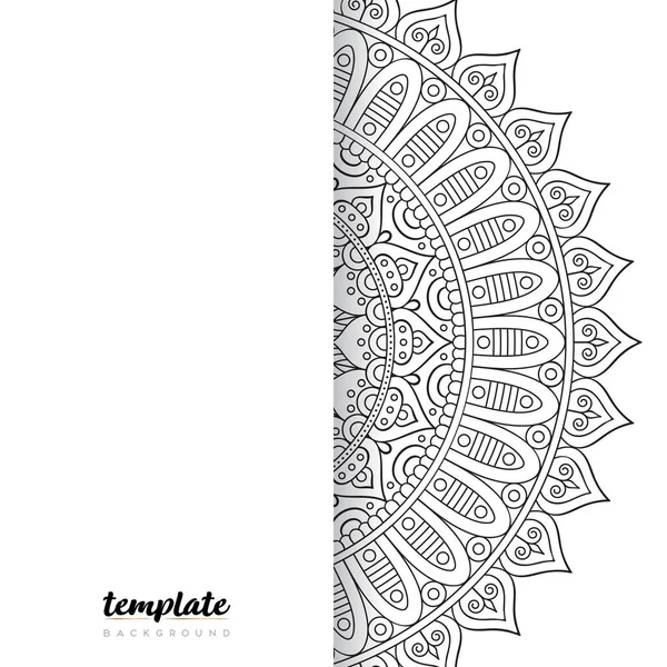 Mandala Fond Blanc Ornement Floral Rond — Image vectorielle