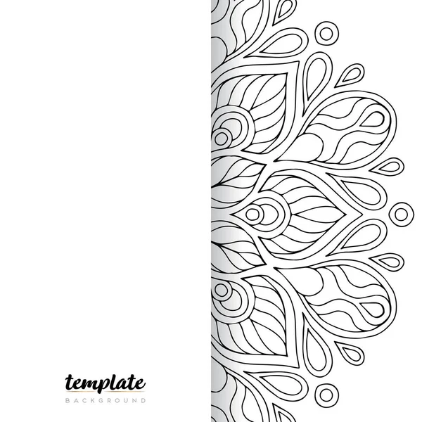 Mandala Fundo Branco Ornamento Floral Redondo — Vetor de Stock