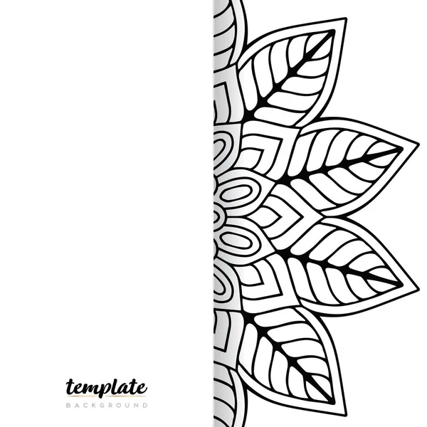 Mandala Bílé Pozadí Kulatý Květinový Ozdoba — Stockový vektor