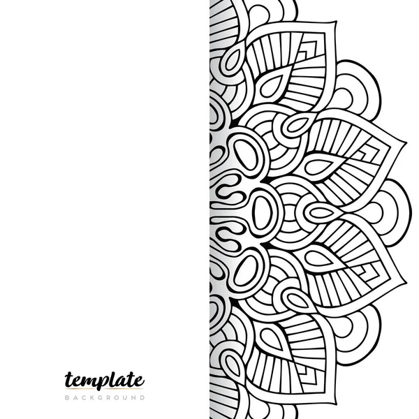 Fondo Blanco Mandala Ornamento Floral Redondo — Vector de stock